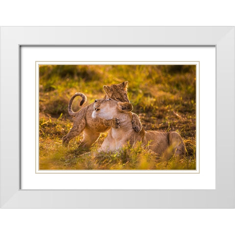 Charm White Modern Wood Framed Art Print with Double Matting by Alnaser, Mohammed