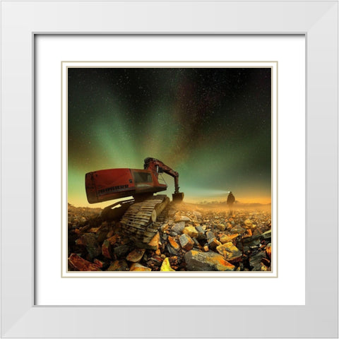 Goldherer White Modern Wood Framed Art Print with Double Matting by Majkut, Peter