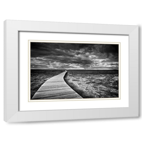The Way White Modern Wood Framed Art Print with Double Matting by Pascual Buye, Santiago