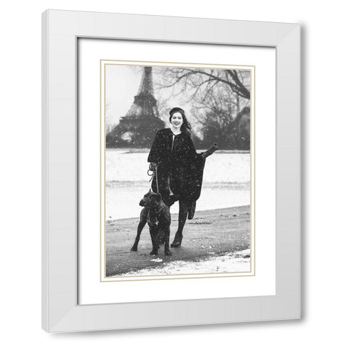 Paris White Modern Wood Framed Art Print with Double Matting by Krystynek Mqep, Martin
