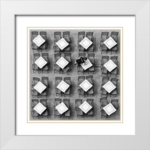 On The Job White Modern Wood Framed Art Print with Double Matting by Vuckovic, Katarina