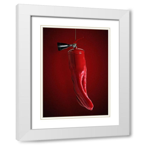 Unlikely #76 White Modern Wood Framed Art Print with Double Matting by Solo, Mister