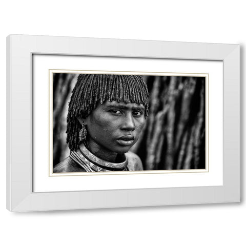 We Are The Same White Modern Wood Framed Art Print with Double Matting by Jovic, Goran