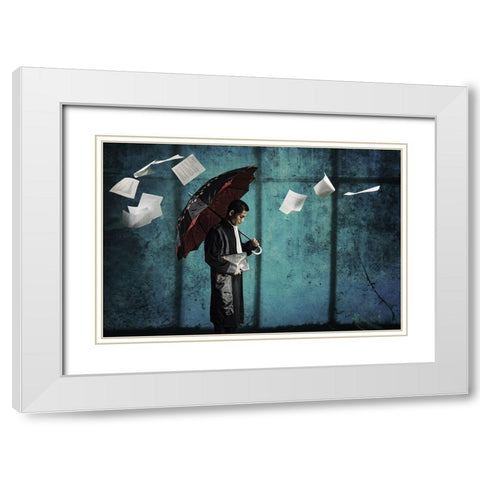 Umbrella Of Justice White Modern Wood Framed Art Print with Double Matting by R. Hiba, Ayatullah