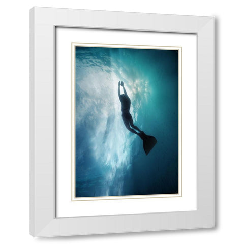Sky Dive White Modern Wood Framed Art Print with Double Matting by Narchuk, Andrey