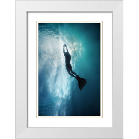 Sky Dive White Modern Wood Framed Art Print with Double Matting by Narchuk, Andrey
