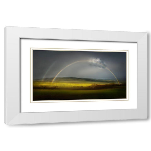 The Spring Bliss White Modern Wood Framed Art Print with Double Matting by Dou, Shenshen