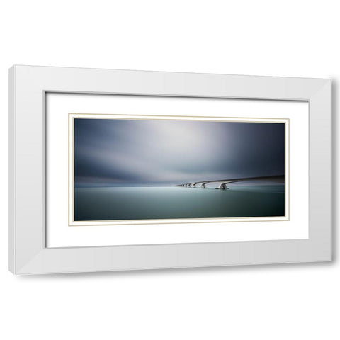 The Infinite Bridge White Modern Wood Framed Art Print with Double Matting by Van Orden, Arthur