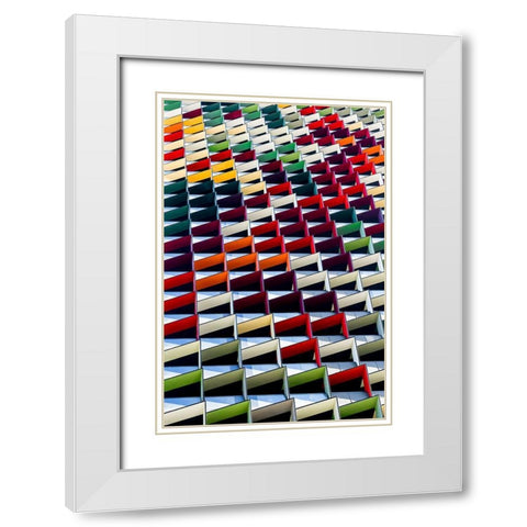 Origami White Modern Wood Framed Art Print with Double Matting by Lim, Jared