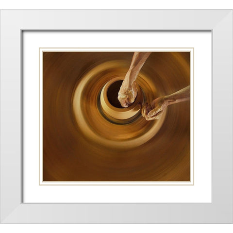 Swivelling And Shape White Modern Wood Framed Art Print with Double Matting by Dodyherawan