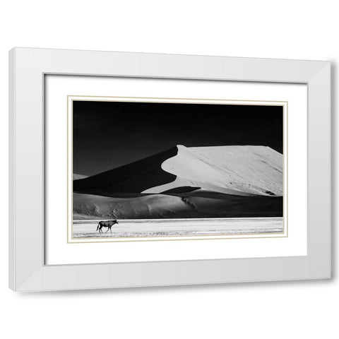 The Solitary White Modern Wood Framed Art Print with Double Matting by Guillemot, Mathilde