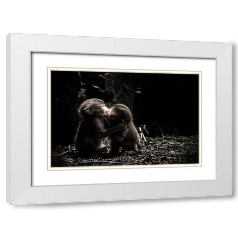 A Little Love Story White Modern Wood Framed Art Print with Double Matting by Marumoto, Takeshi