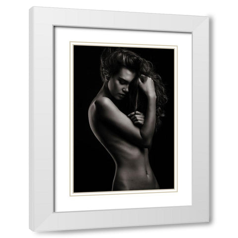 Sensual Beauty White Modern Wood Framed Art Print with Double Matting by Krystynek MQEP, Martin