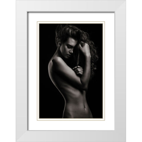 Sensual Beauty White Modern Wood Framed Art Print with Double Matting by Krystynek MQEP, Martin