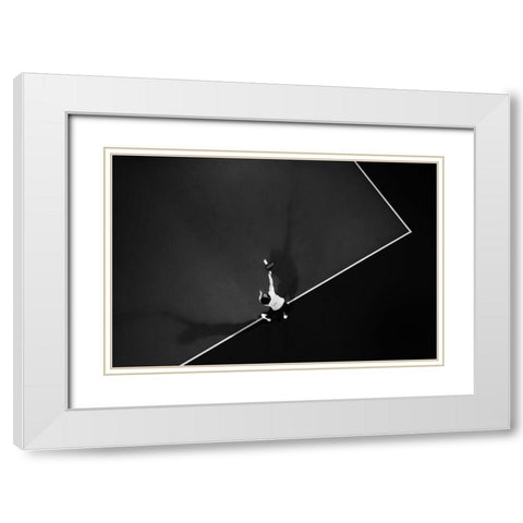 Tennis White Modern Wood Framed Art Print with Double Matting by Caria, Rui