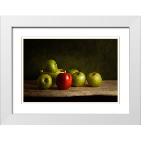 The Red White Modern Wood Framed Art Print with Double Matting by Laercio, Luiz