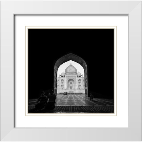 Taj Mahal White Modern Wood Framed Art Print with Double Matting by Al-Qasim, Basem