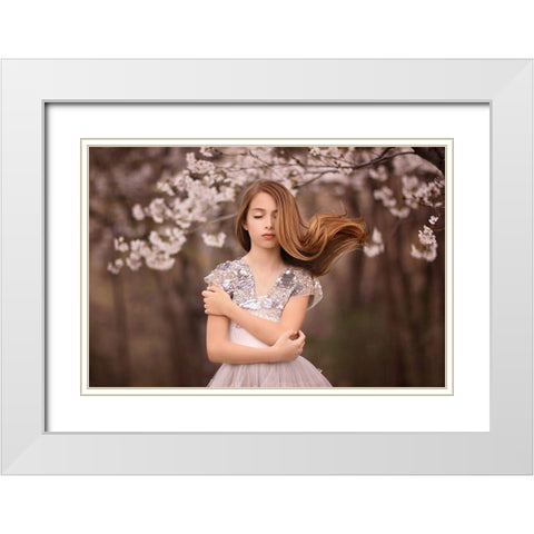 Swoosh White Modern Wood Framed Art Print with Double Matting by Andelman, Katie
