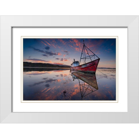 The Sabrina White Modern Wood Framed Art Print with Double Matting by Cole, Trevor