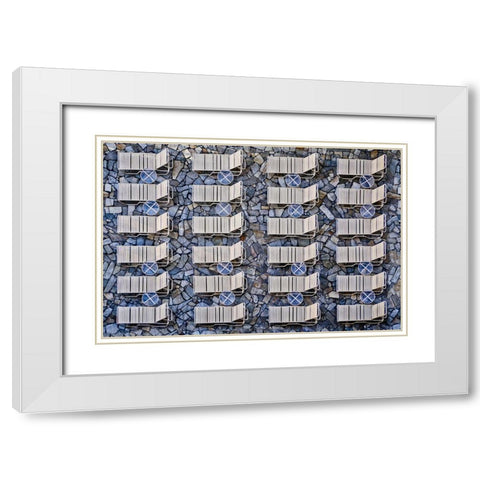 Geometrical White Modern Wood Framed Art Print with Double Matting by Lenzen, Klaus