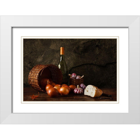 Italia White Modern Wood Framed Art Print with Double Matting by Laercio, Luiz