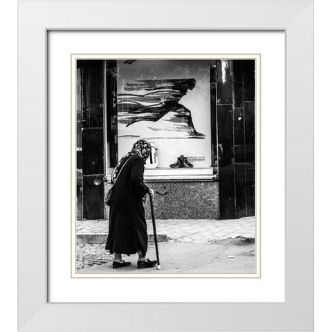 Speed A??A??Up White Modern Wood Framed Art Print with Double Matting by Mousavi, Behnam