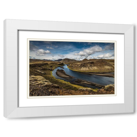 Highland River White Modern Wood Framed Art Print with Double Matting by Hoffmann, Raymond