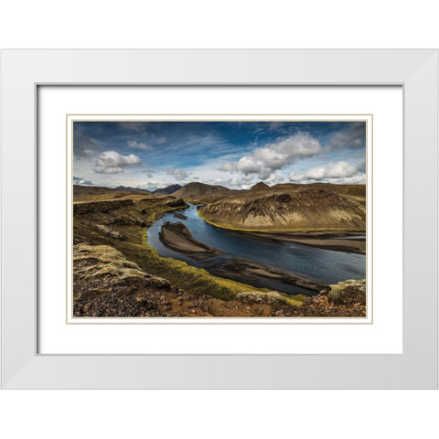 Highland River White Modern Wood Framed Art Print with Double Matting by Hoffmann, Raymond
