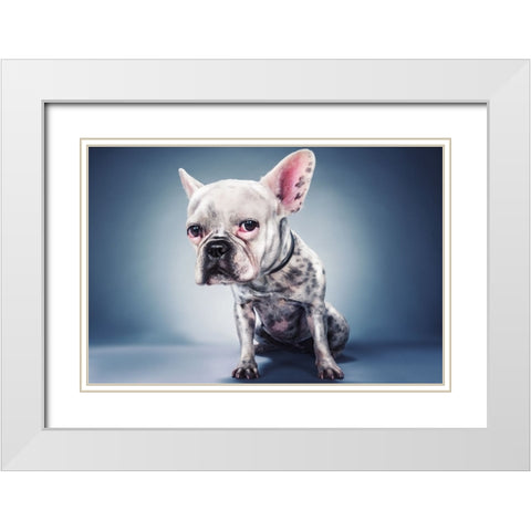 Big Head Project White Modern Wood Framed Art Print with Double Matting by Nachumovich, Moshe