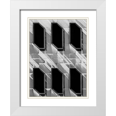 The Blind Wall White Modern Wood Framed Art Print with Double Matting by Van Den, Jef