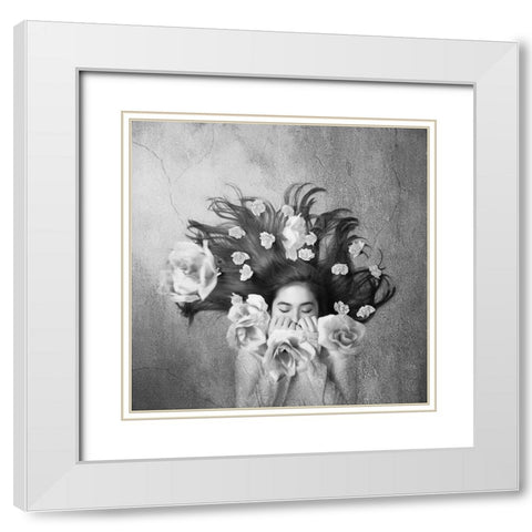 Sleep White Modern Wood Framed Art Print with Double Matting by Sulistyono, Heru