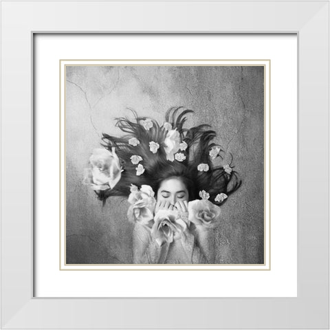 Sleep White Modern Wood Framed Art Print with Double Matting by Sulistyono, Heru