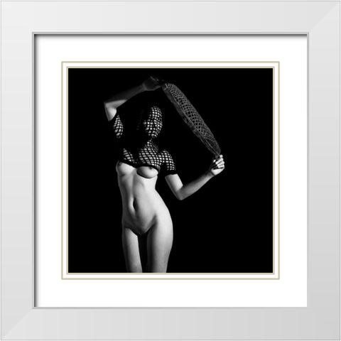 Shadow Play White Modern Wood Framed Art Print with Double Matting by D., Julian