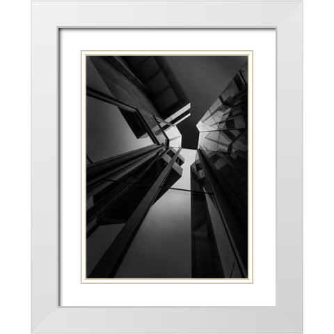 Core Of Light White Modern Wood Framed Art Print with Double Matting by Van Den, Jef