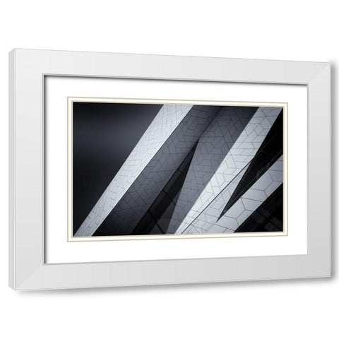 The Eye White Modern Wood Framed Art Print with Double Matting by Van De, Jeroen