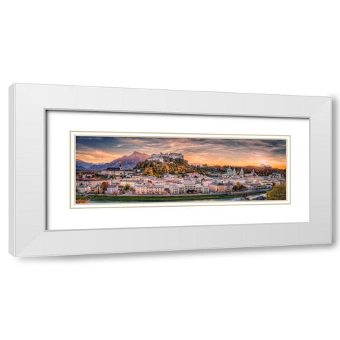Salzburg In Fall Colors White Modern Wood Framed Art Print with Double Matting by Mitterwallner, Stefan