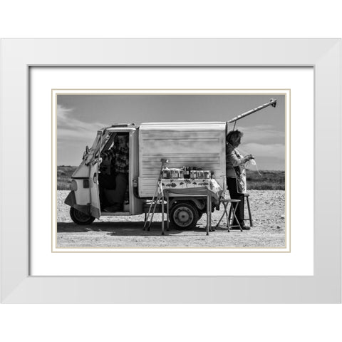 Work Of A Lifetime White Modern Wood Framed Art Print with Double Matting by Sarmento, Luis