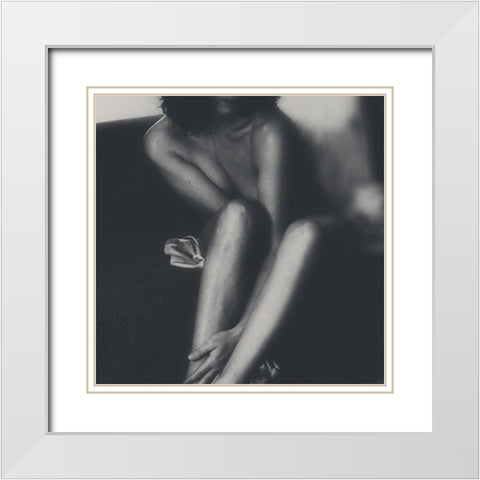 Elle 323 White Modern Wood Framed Art Print with Double Matting by Marianne