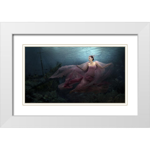 Legend Of Nymph White Modern Wood Framed Art Print with Double Matting by Suherman, Martha