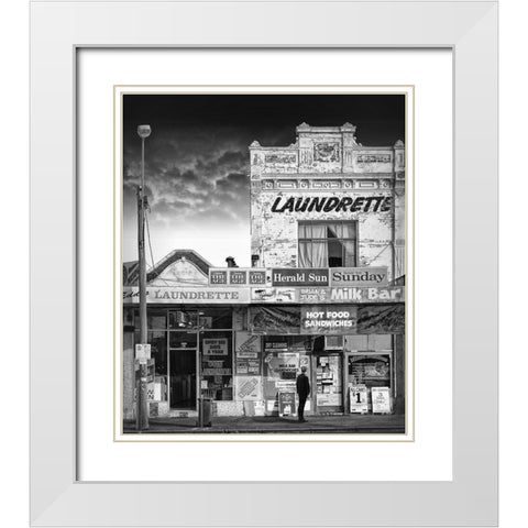 Mixed Business White Modern Wood Framed Art Print with Double Matting by Donoghue, Adrian