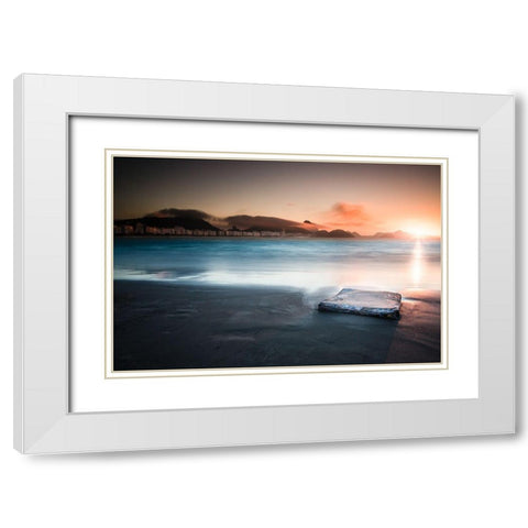 Copacabana Dreams White Modern Wood Framed Art Print with Double Matting by Myers, Alfred