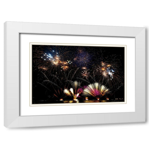 Ieri A Lecco Cerano I Fuochi... White Modern Wood Framed Art Print with Double Matting by Calvetti, Francesco