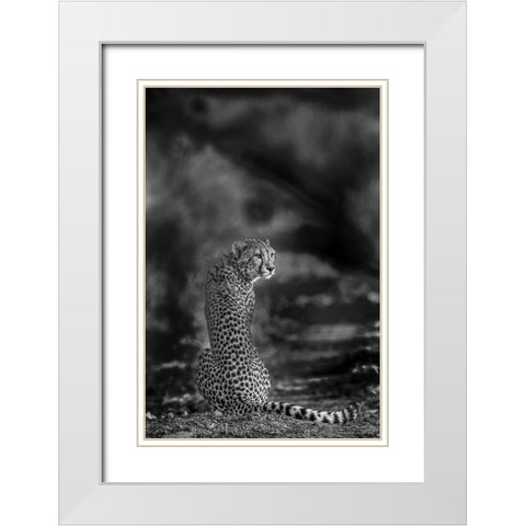 The Look Back White Modern Wood Framed Art Print with Double Matting by Marx, Jaco