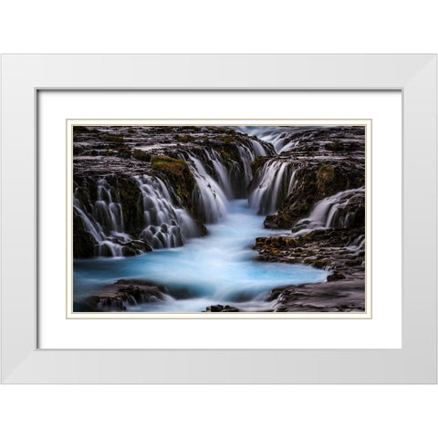 The Blue Beauty White Modern Wood Framed Art Print with Double Matting by Bogaerts, Sus