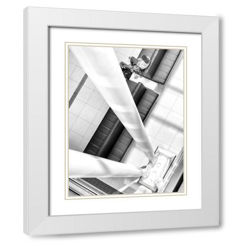 Delayed Travel White Modern Wood Framed Art Print with Double Matting by Hoofwijk, Theo