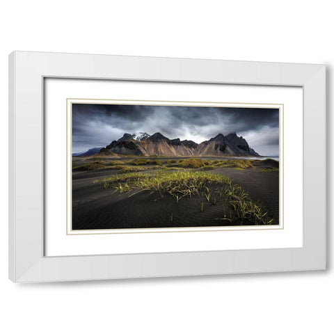 Stokksnes White Modern Wood Framed Art Print with Double Matting by Bogaerts, Sus