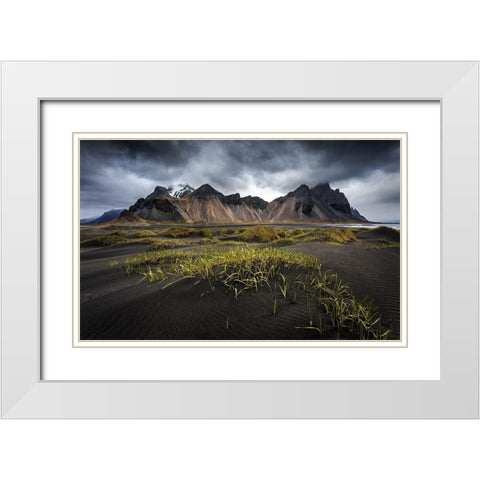 Stokksnes White Modern Wood Framed Art Print with Double Matting by Bogaerts, Sus