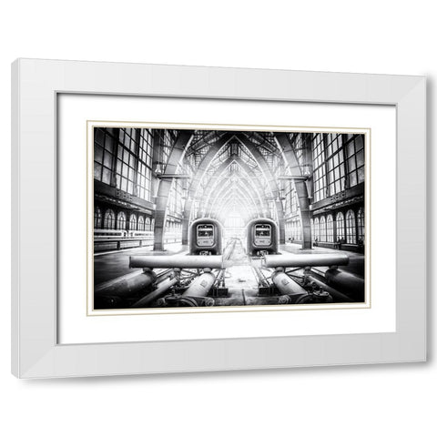 Take The 442 On Track 4,75 White Modern Wood Framed Art Print with Double Matting by Flour, Bruno