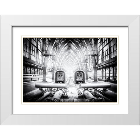 Take The 442 On Track 4,75 White Modern Wood Framed Art Print with Double Matting by Flour, Bruno
