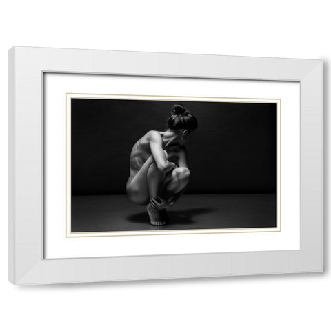 Bodyscape White Modern Wood Framed Art Print with Double Matting by Belovodchenko, Anton